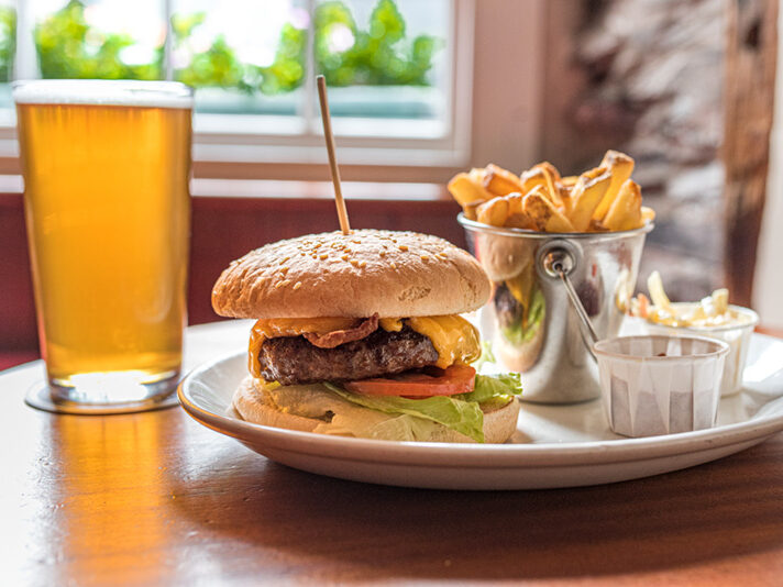 Bacon Cheeseburger at the Black Bull Inn, Coniston